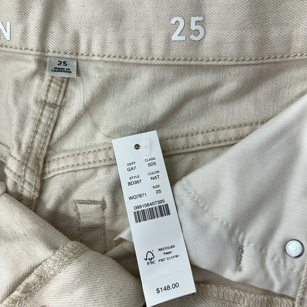 J.Crew Slouchy Boyfriend Jeans in Ecru Beige Size 25 NWT - Image 10
