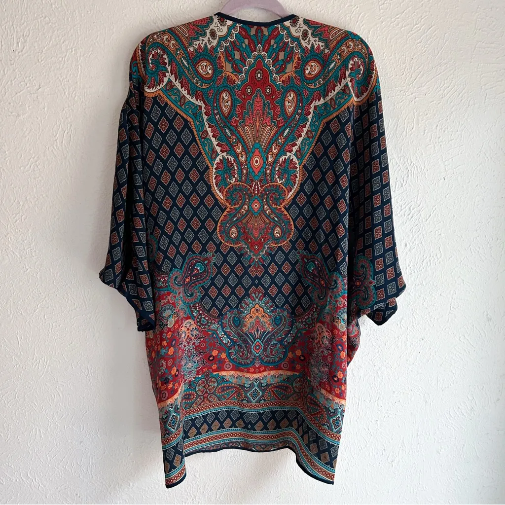 Tolani 100% Silk Boho Kimono / Open Front – O/S - Image 2