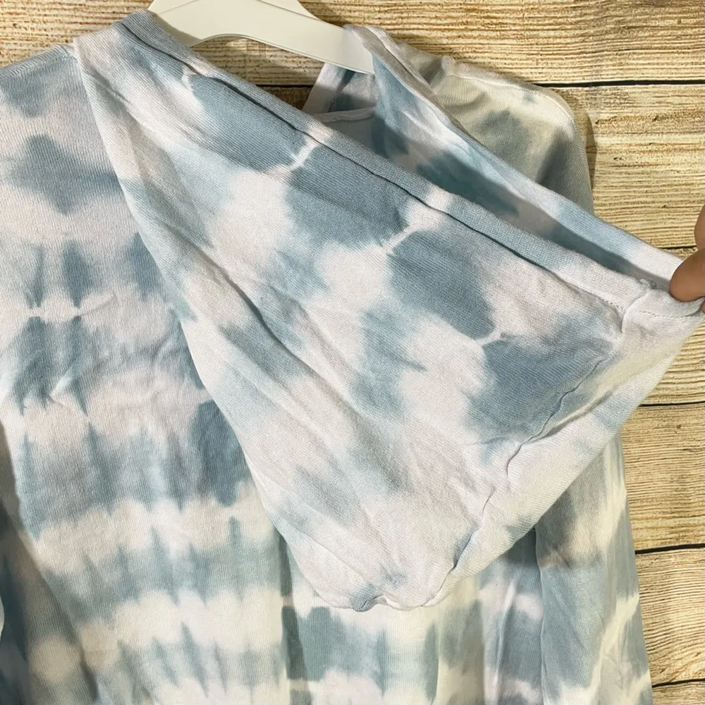 tie dye lightweight hoodie sweatshirt women’s Size Small blue/white - Image 10