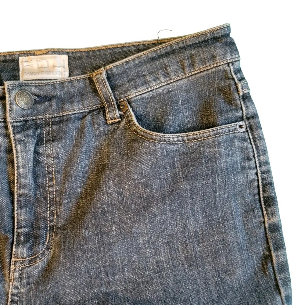 Y2K French Dressing Dark Wash Slim High Rise Bootcut Straight Jeans Size 10 Blue - Image 3