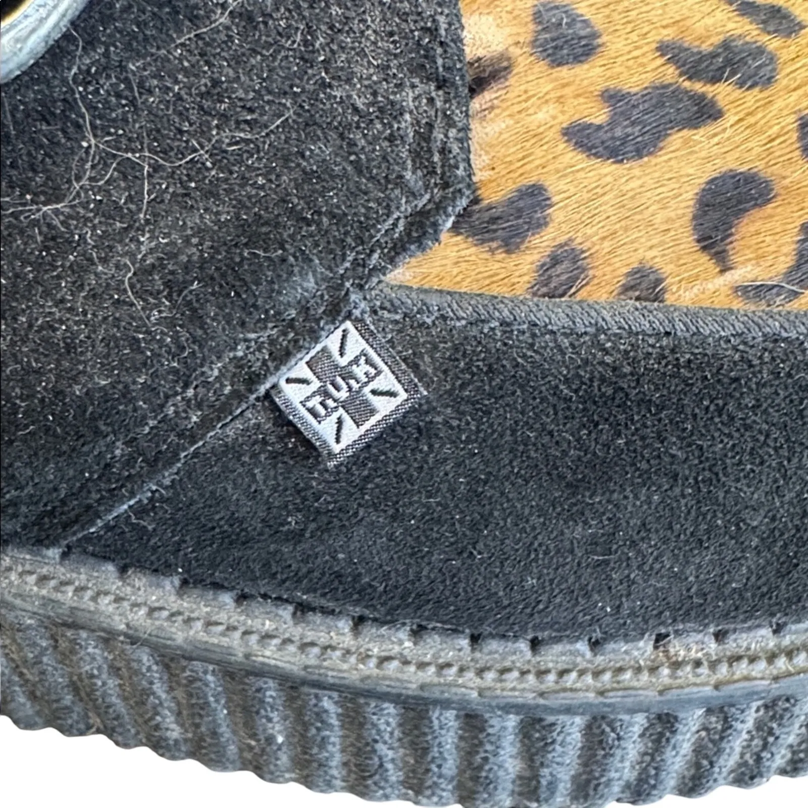 TUK Pointed Creeper Monk Suede/Leopard Black Size 10 - Image 2