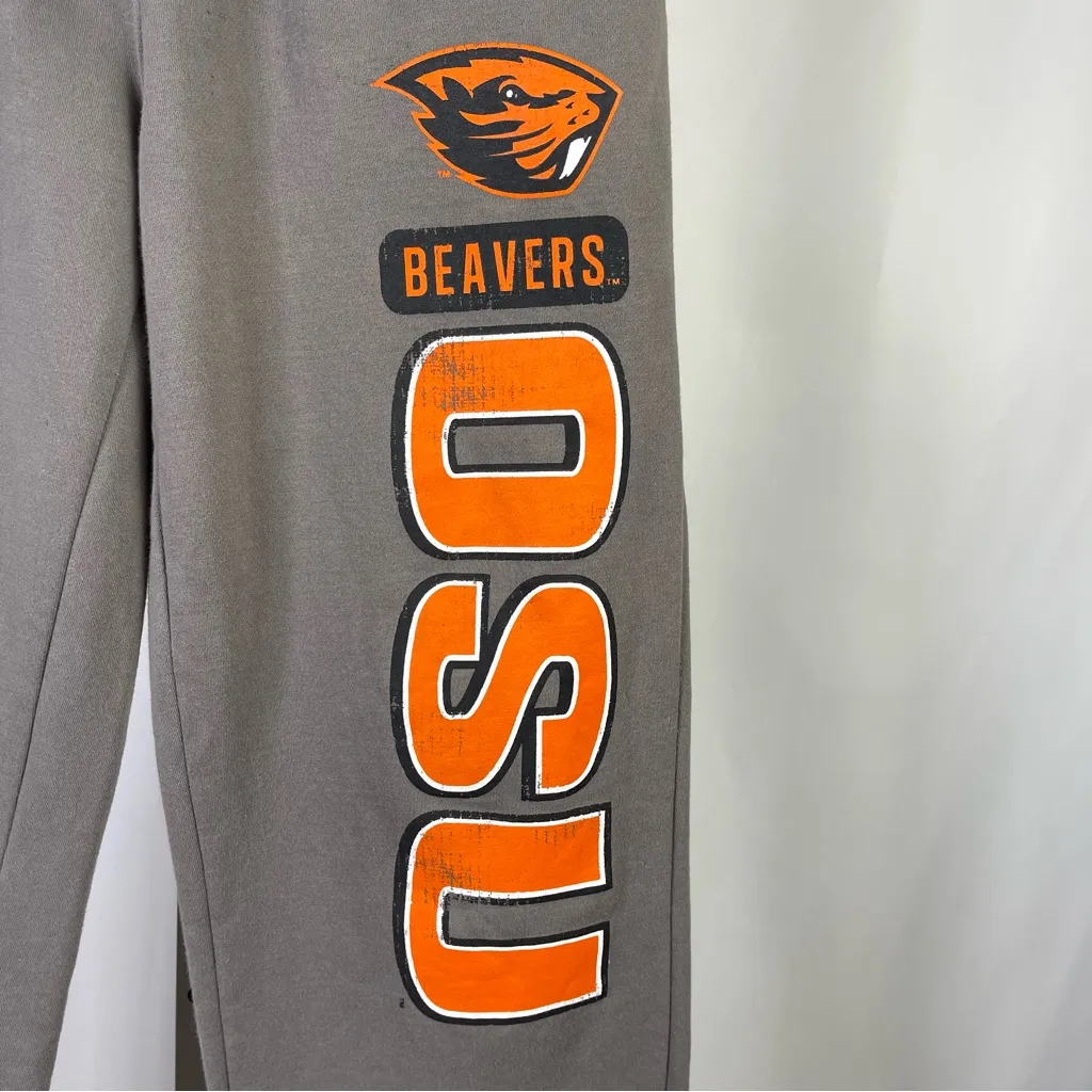 Pro Edge Medium Gray OSU Beavers Straight Leg Pants Fleece Cozy Casual Lounge - Image 3