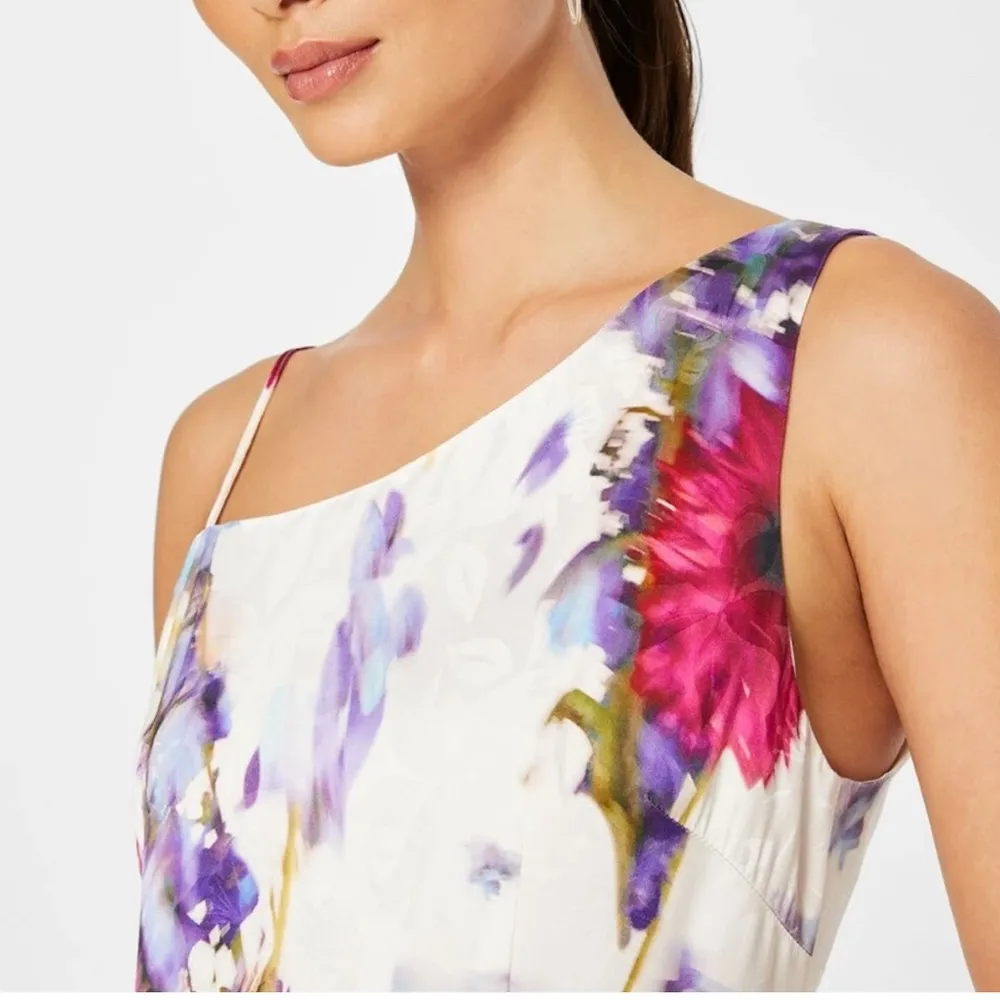 Club‎ Monaco Pink and Purple Slit Midi Sundress , Asymmetrical Size 2 - Image 3