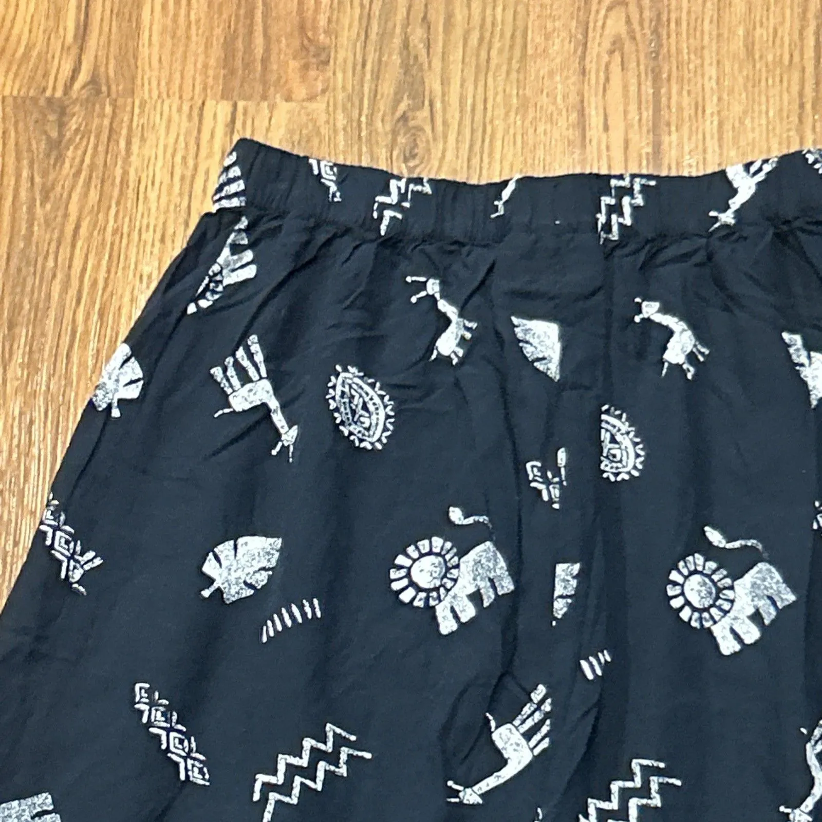 Leslie Fay Haberdashery Maxi Skirt Womens Small Petite Black Artsy Teacher - Image 8