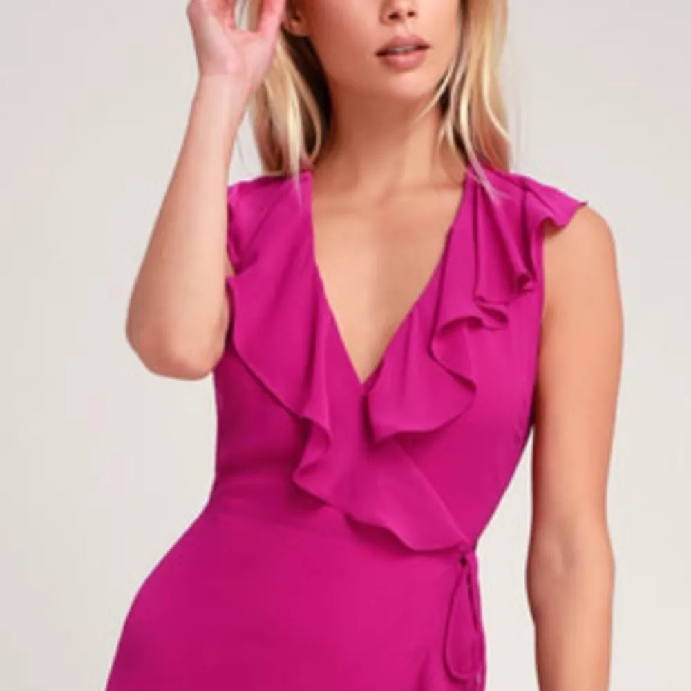 BCBG Generation NWT Ruffle Wrap Cocktail Dress Pink Size M Feminine Fairy Retro - Image 3