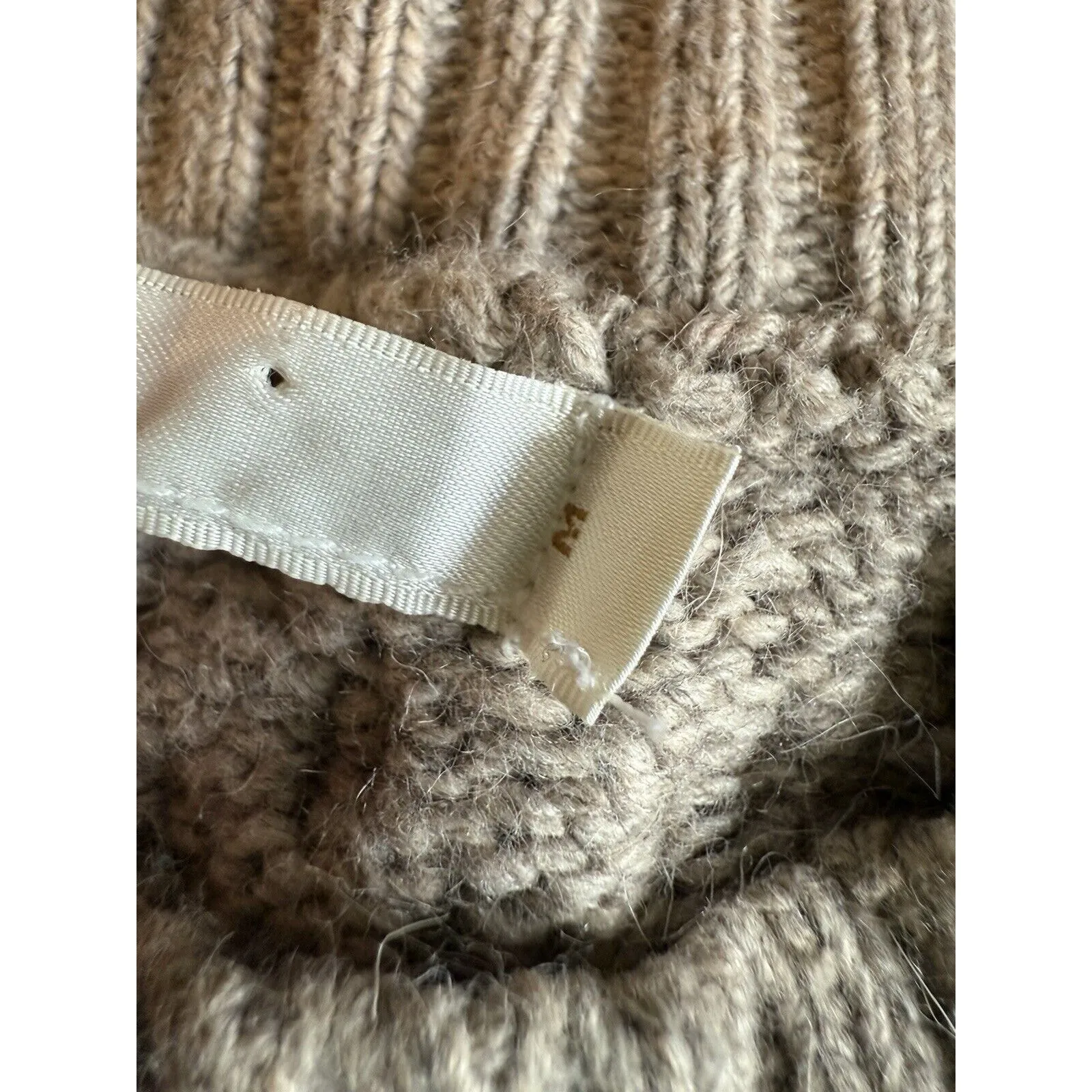 Anthropologie ZOA boxy textured oversized sweater Womens Size Medium Oatmeal - Image 4