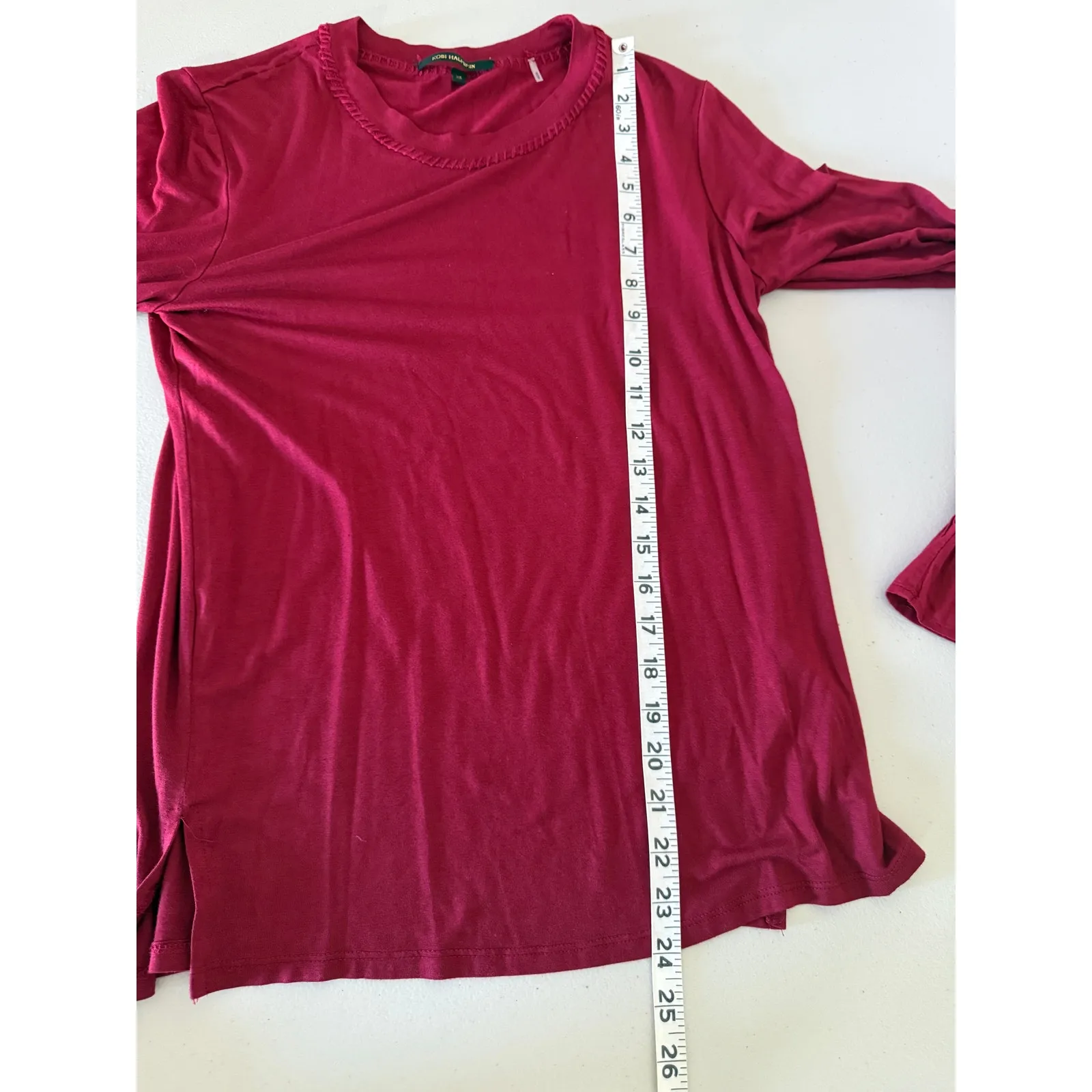 Kobi Halperin Maroon Berry Red Bell Sleeve Holiday Alix Top Blouse Shirt XS - Image 7