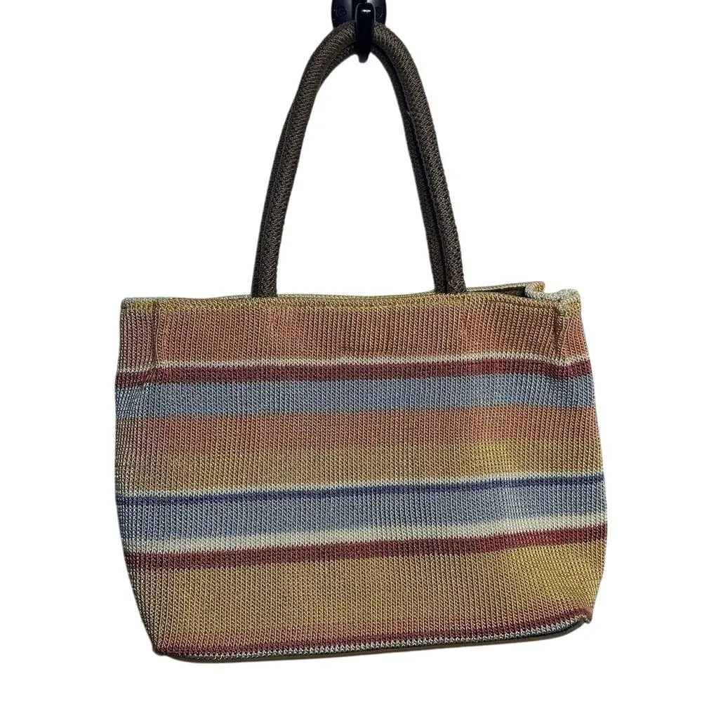 The Sak Purse Rainbow Striped Retro Y2K Woven Crochet Purse Beachy Boho Festival - Image 2
