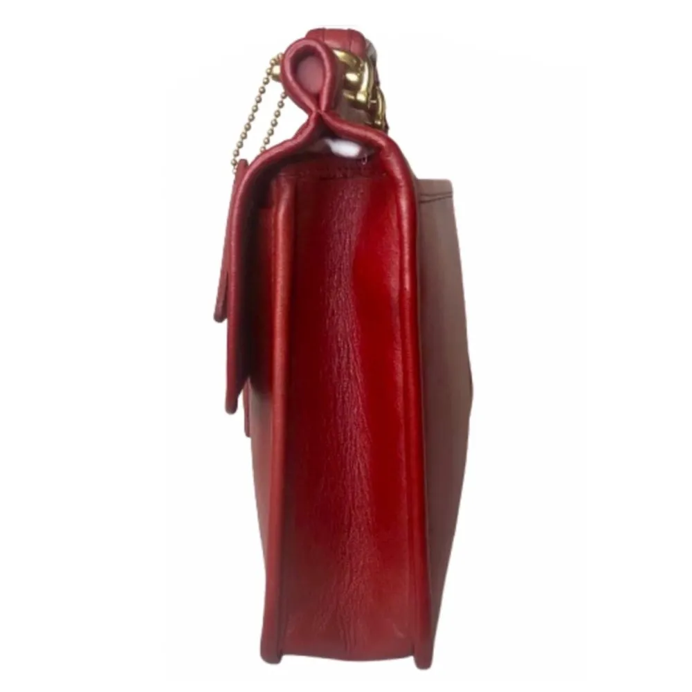 Vintage COACH WILLIS Red Glove Tanned Top Handle Crossbody Bag 9927 USA COA - Image 5