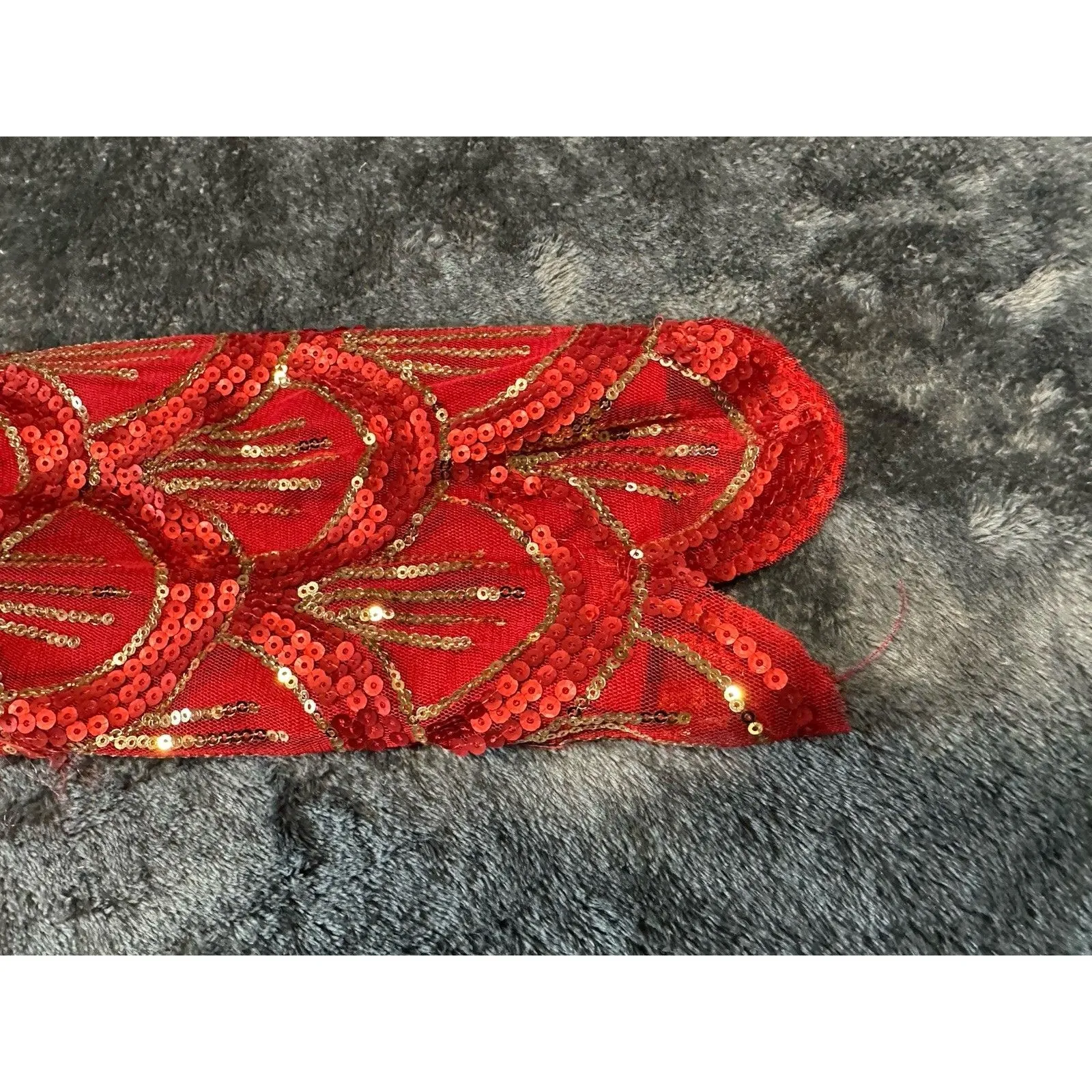 Vintage Gianni Bini Red Gold Sequin Cocktail Dress Size L Size L - Image 13