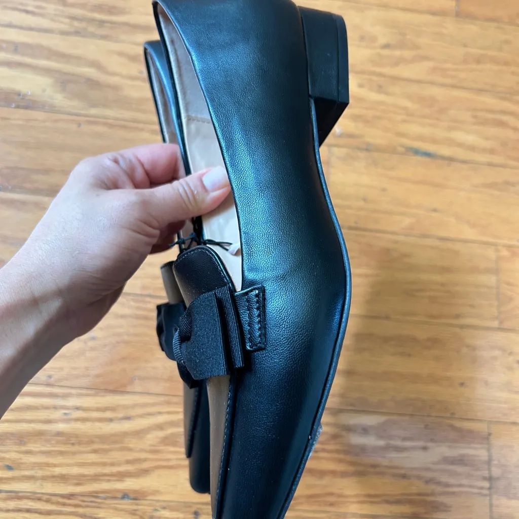 NEW Adrienne Vittadini Elegant Black Bow Flats size 8 - Image 2