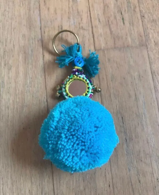 Blue Furry Mirror Keychain - Image 2