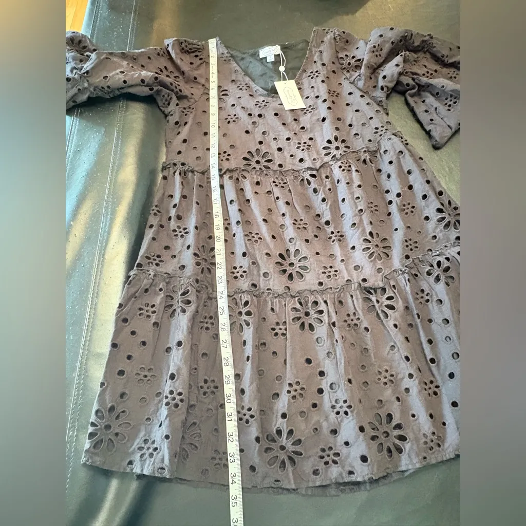 Mud Pie The Meredith Black Eyelet Tunic stylish & feminine dress size Small NWT - Image 14