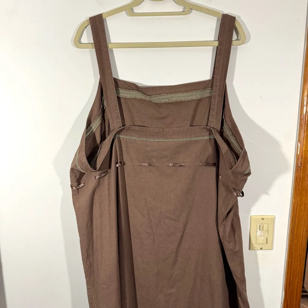 Vintage D.P.S. Woman Light Brown Taupe Linen Blend Dress Size 2X - Image 10