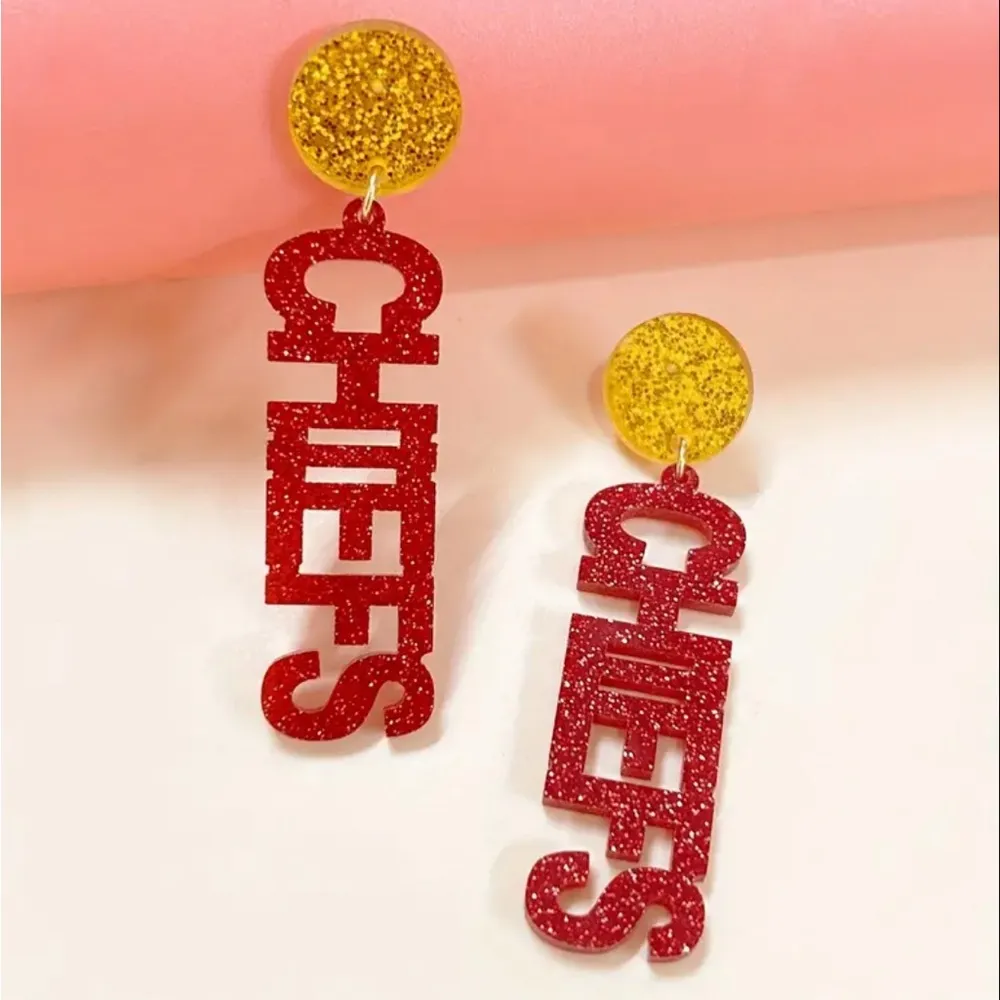 Go Chiefs! Acrylic earrings - Image 2