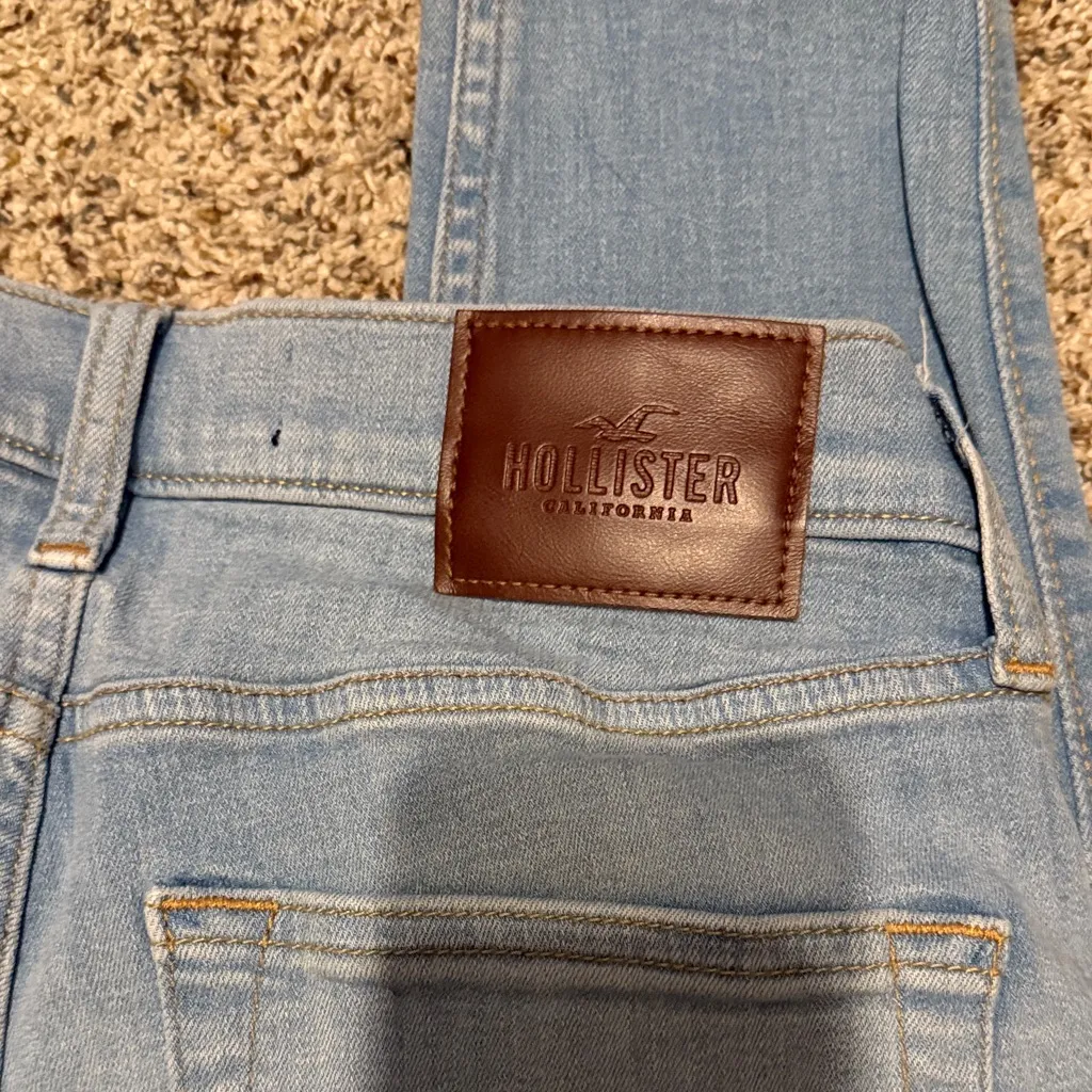 Hollister Light Wash Super Skinny Distressed Denim Jeans Size 29x32 Stretch 29 - Image 8