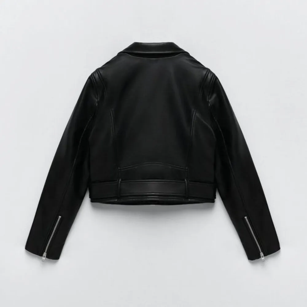 Zara Faux Leather Moto Jacket - Image 3
