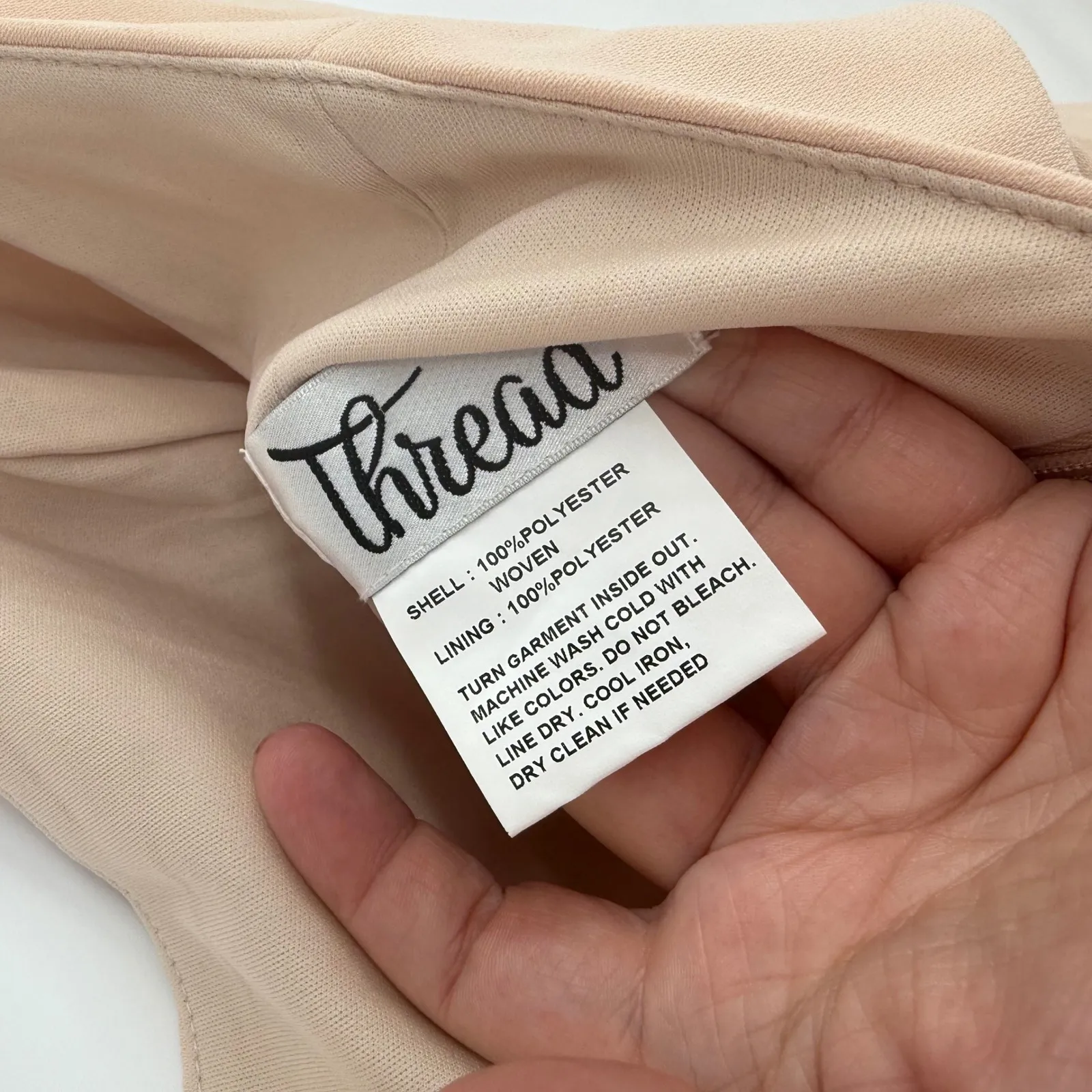 Thread Tie Halter Open Back Trumpet Gown In Cameo Size M Tan Size M - Image 8