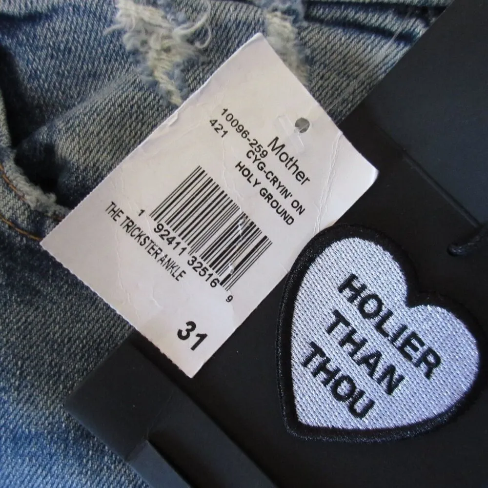 NWT Mother Superior Trickster Ankle in Cryin' On Holy Ground Straight Jeans 31 - Image 4