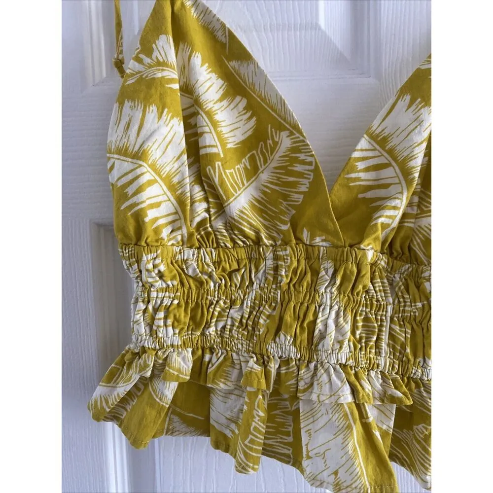 Sim & Sam Chartruese‎ Leaf Tank Hippie Boho Fesitval NEW Small - Image 2