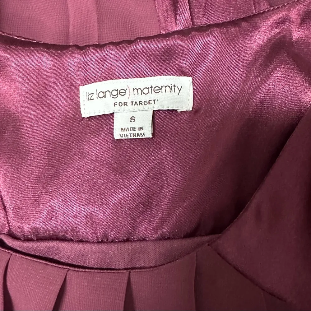 Liz Lange Maternity Sleeveless Pleated Overlay Tie Belted Waist Blouse Small - Image 10