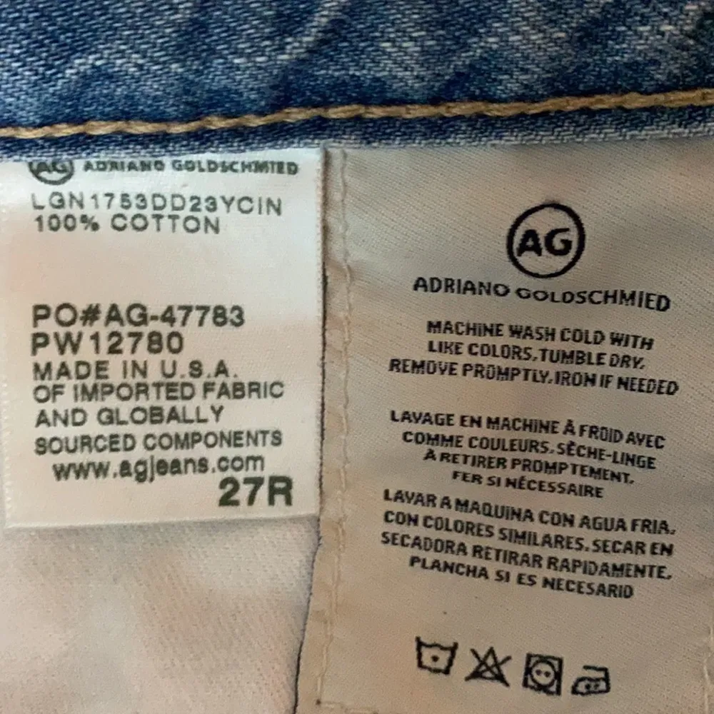 AG-ED denim The Isabelle high rise straight crop distressed light wash j… - Image 5