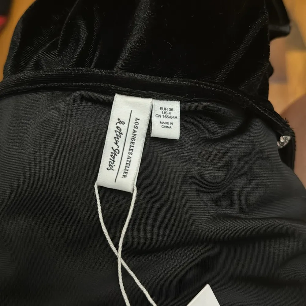 Velvet bodysuit with rhinestone strap - Image 6