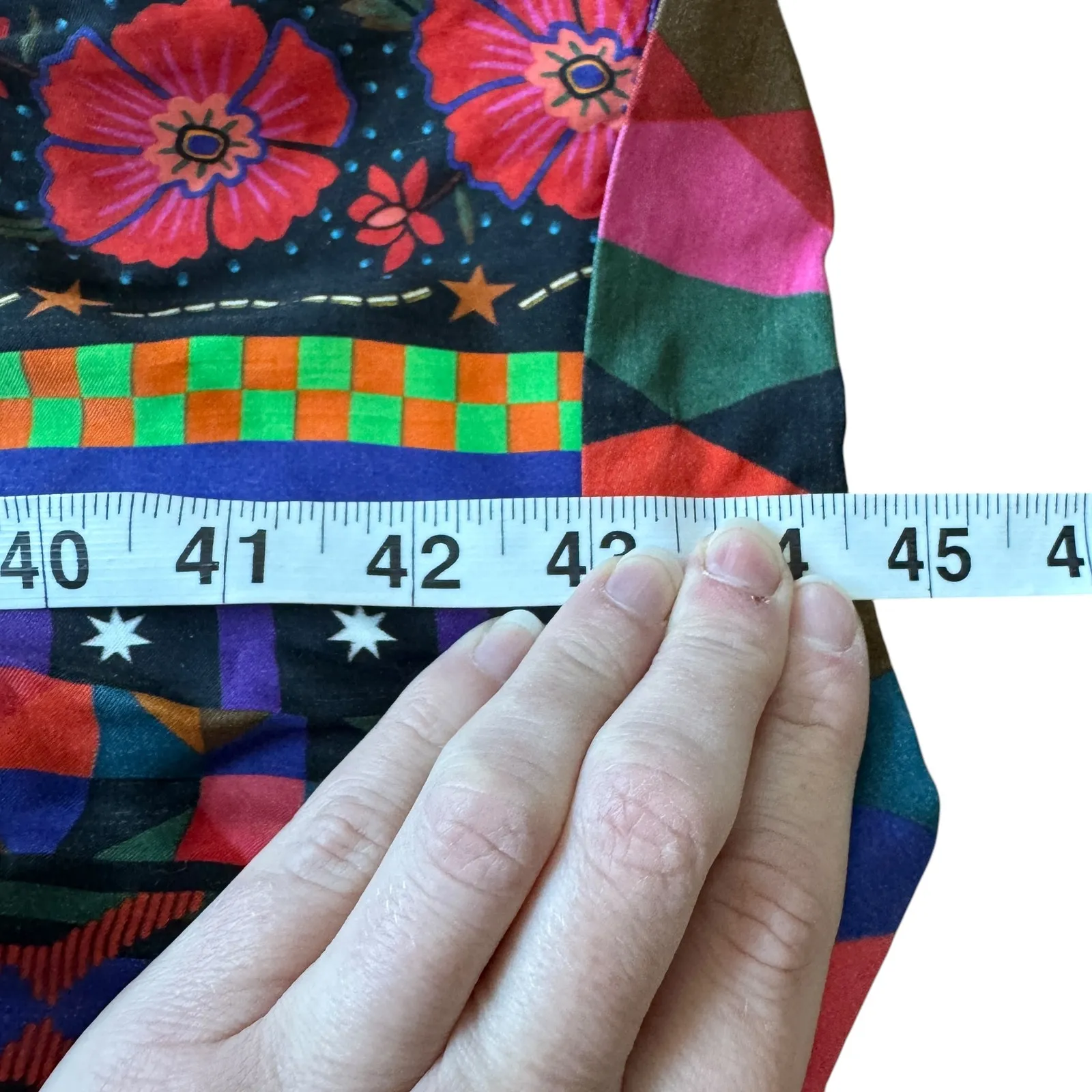 Farm Rio Anthropologie Midi Shirtdress Black Floral Patchwork - Image 13