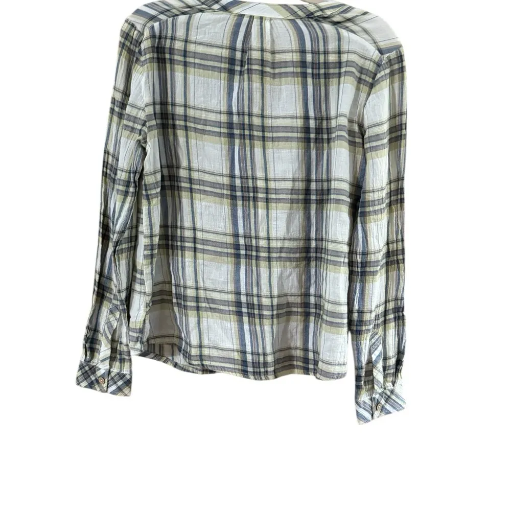 Miss Me White and Green Long Sleeve Button Down Top - Image 9