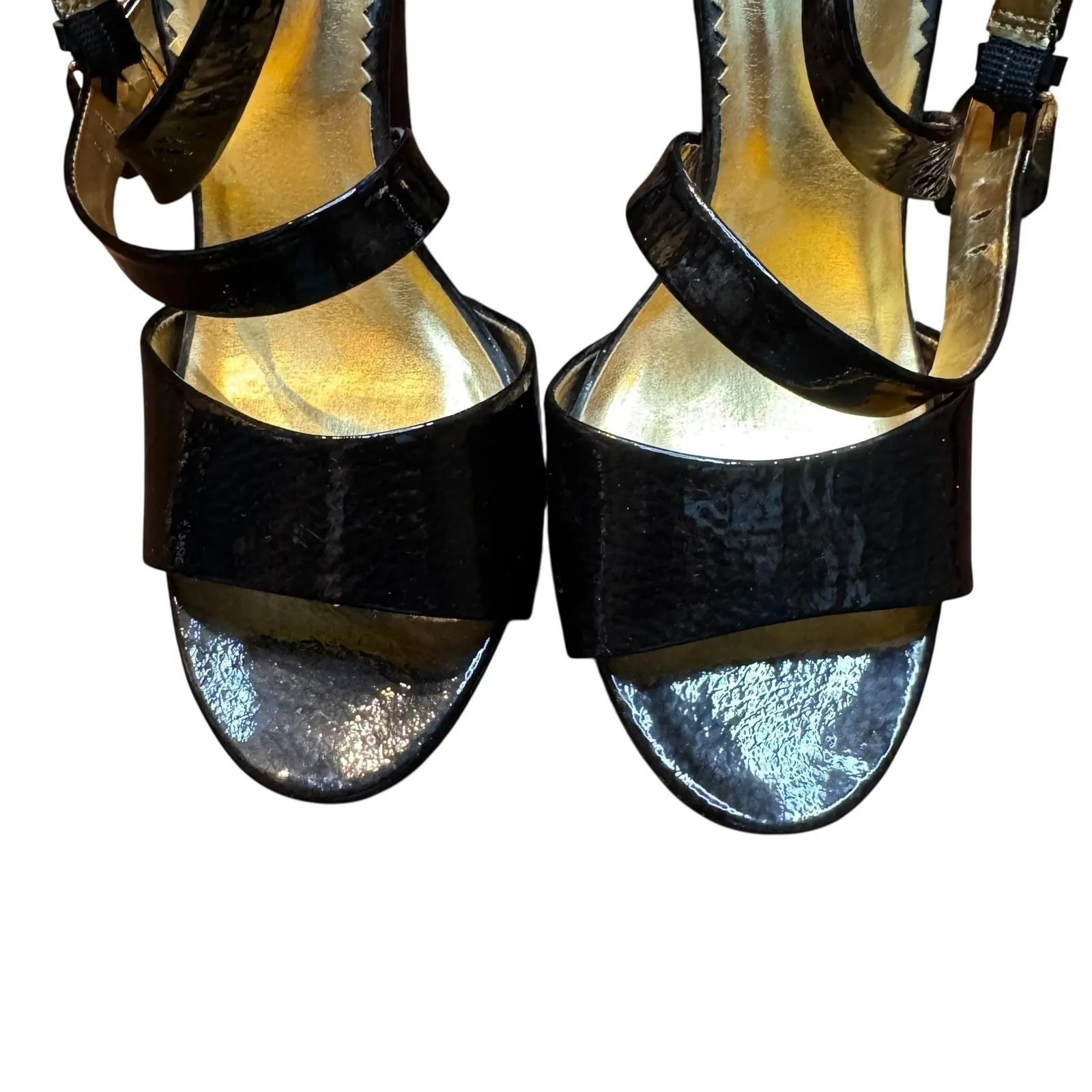 Report‎ Signature Sandals Womens Black Strappy Ankle Strap High Heel Leather Size 9.5 - Image 2