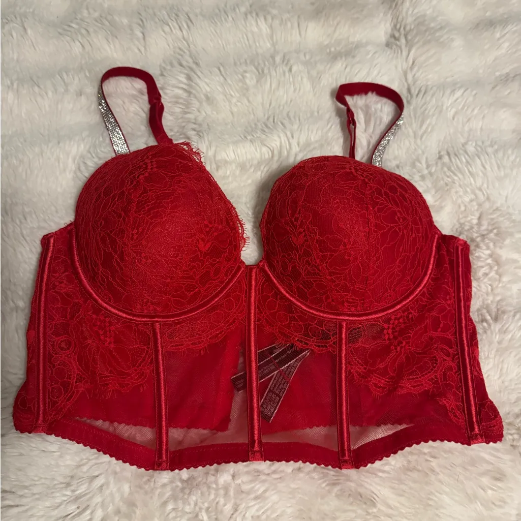 Victoria's Secret Red Lace Bustier - Image 4