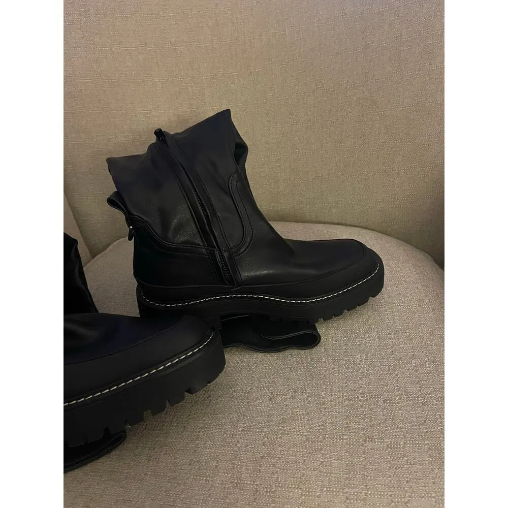 Sam Edelman Lerue Black Calabria Leather High Boots S86 - Image 4