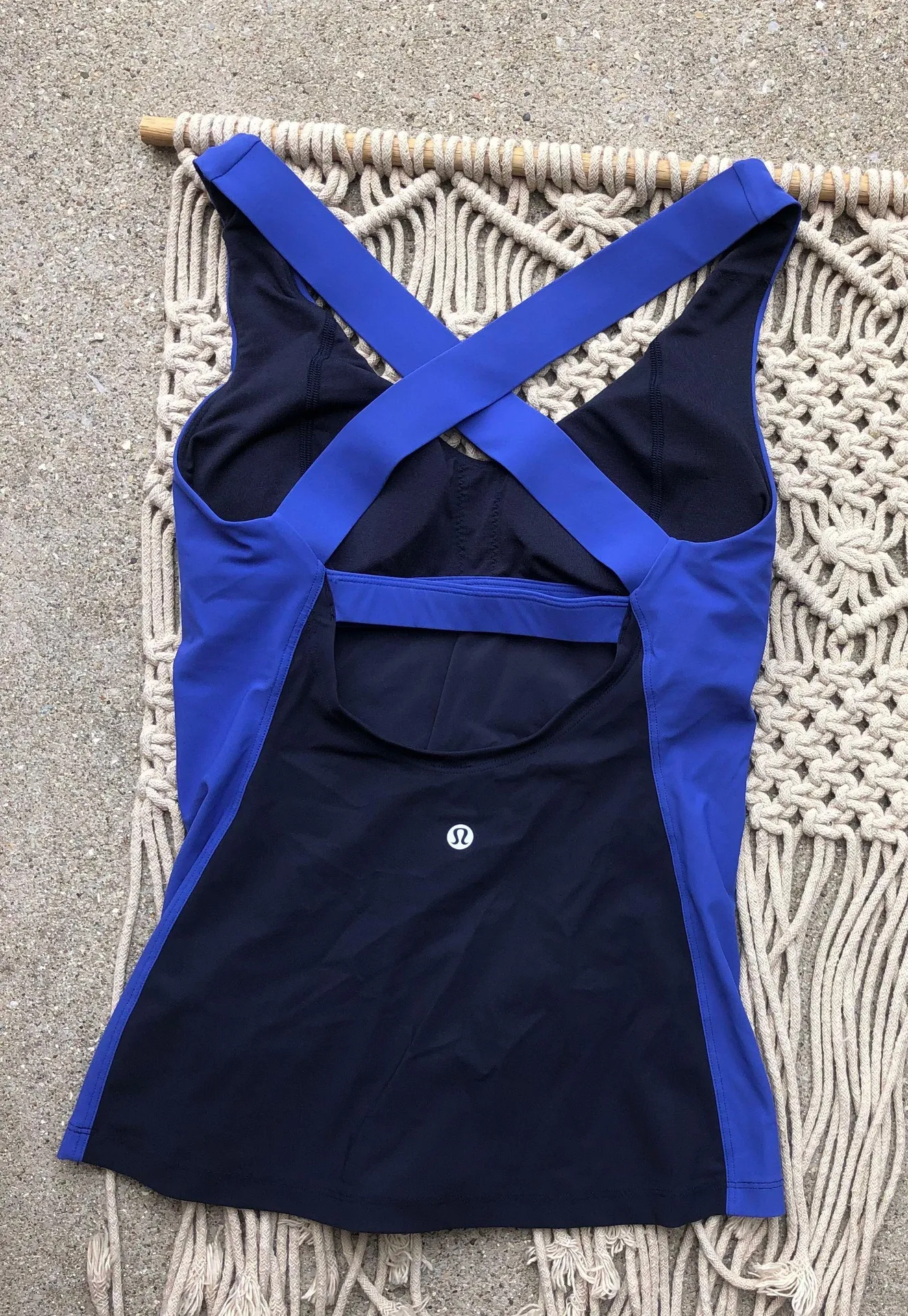 Lulu Long Breath 2-In-1 Tank Top Navy Size 4 - Image 5