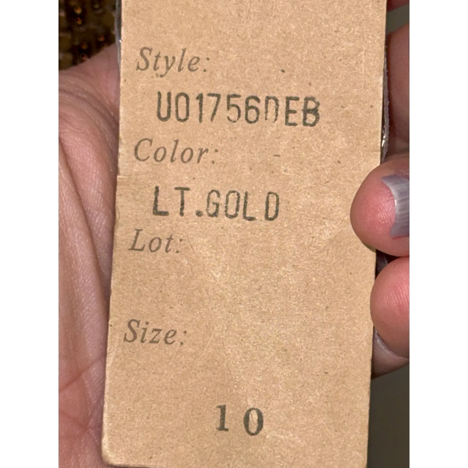 NWT Mandalay Light Gold Beaded Fringe Sequin V - Image 14