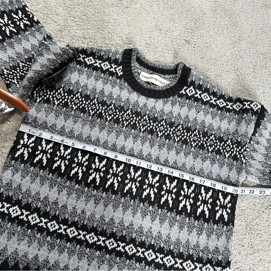 Obermayer Women’s 100% Wool Joanna Sweater Pullover Crewneck Ski in Pattern M - Image 13