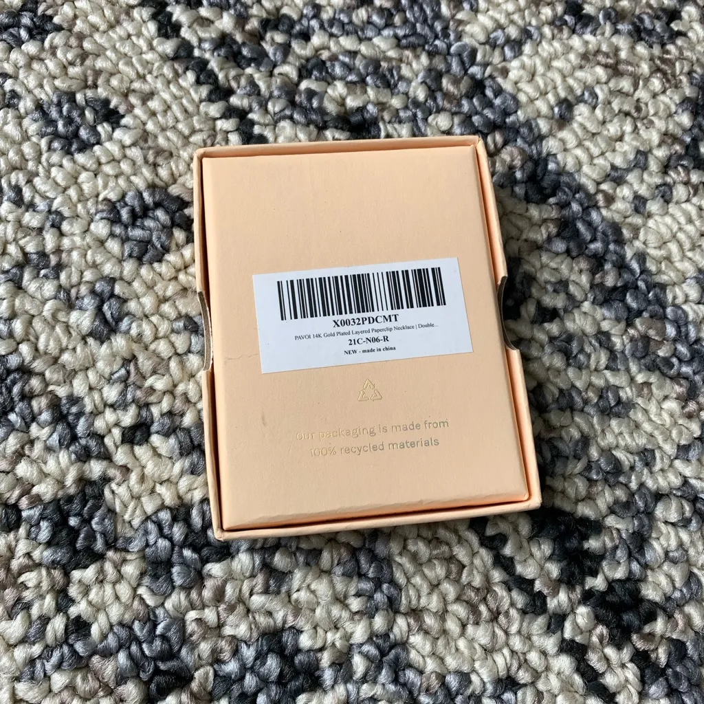 NWT PAVOI 14K Gold Plated Layered Paperclip Necklaces Rose Gold - Image 4