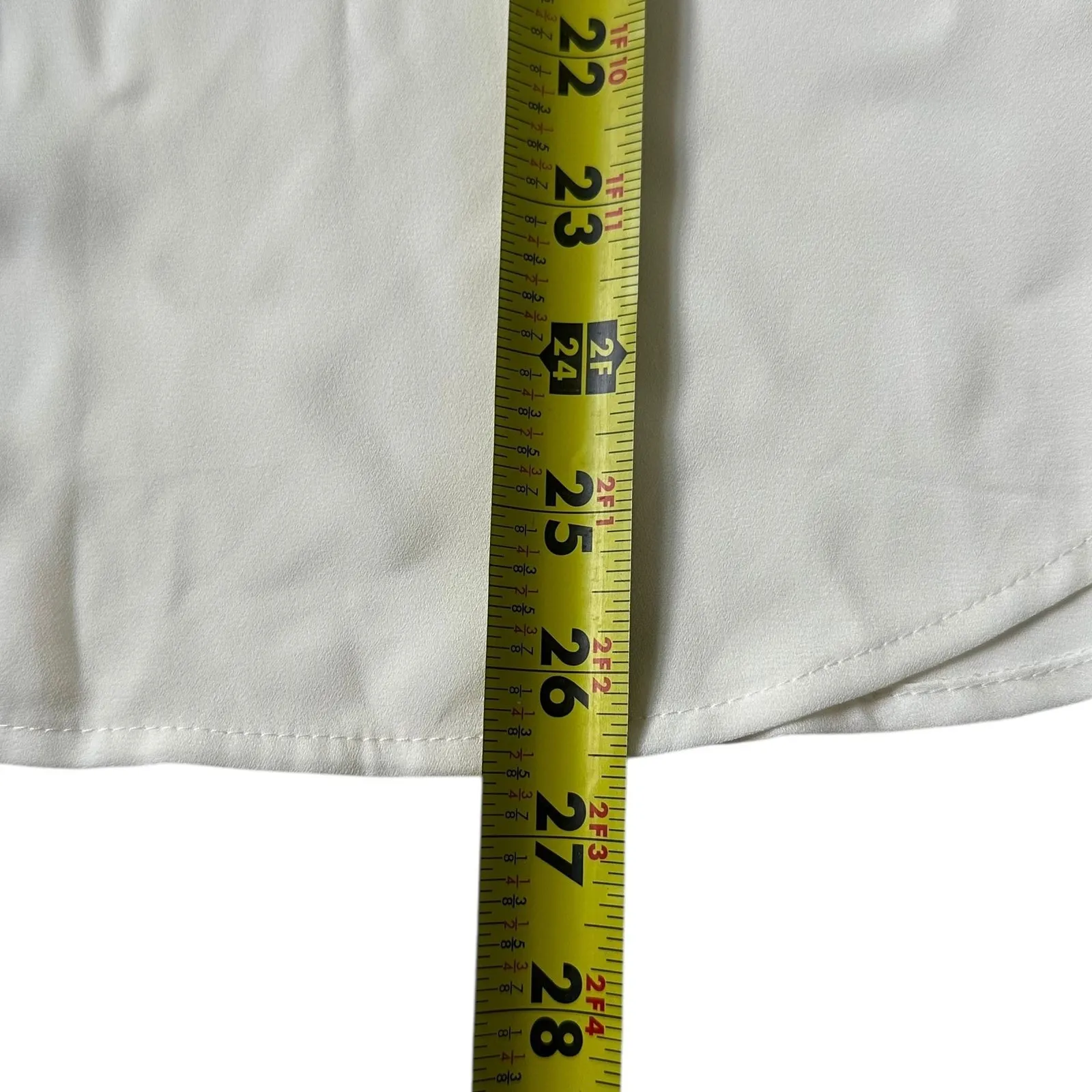 Express Ivory/Black The Portofino Shirt Slim Fit Women's Size Medium | 26-28 - Image 6