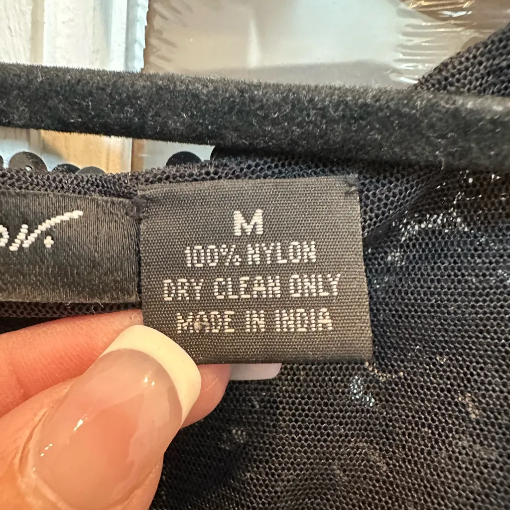 Vintage Betsey Johnson 90’s Sequin Glam Rock Bolero Crop Sweater Jacket Size M - Image 12