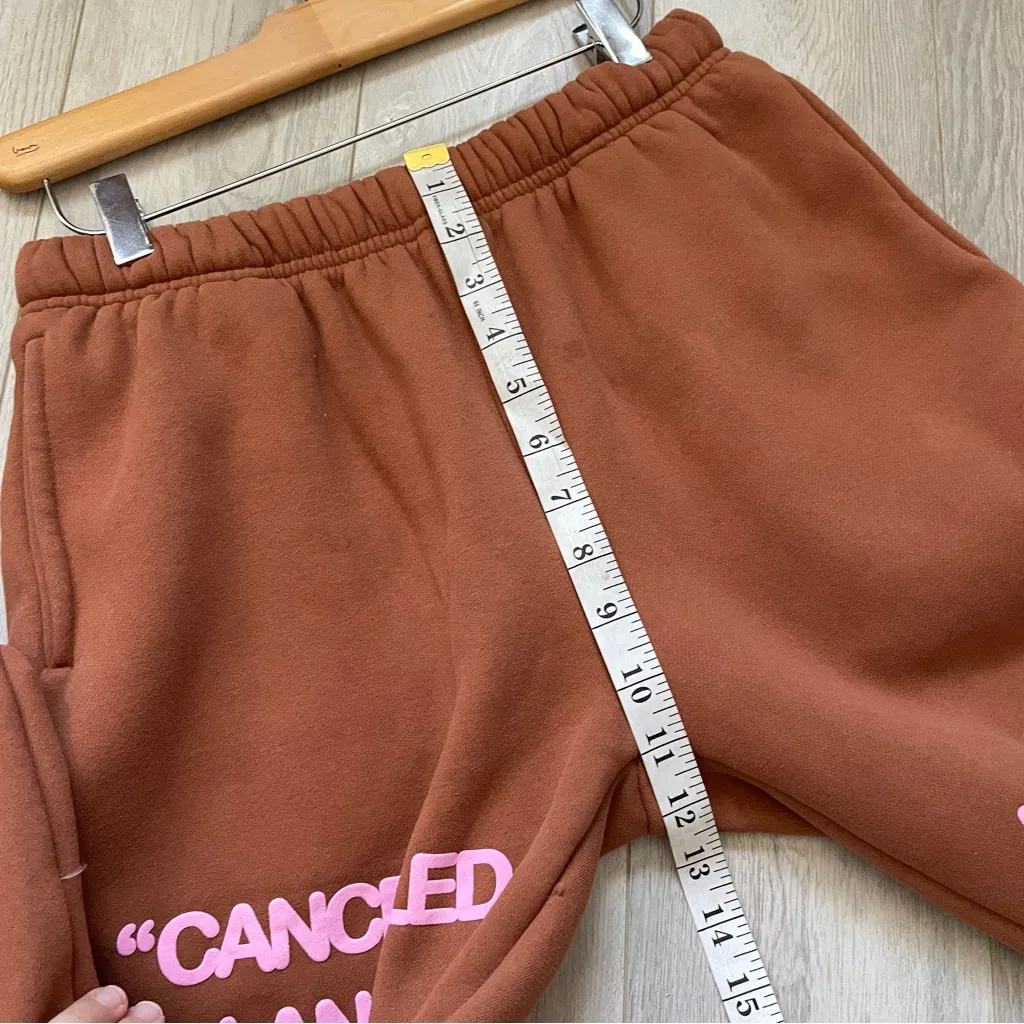 Mayfair Fleece Sweatpants Joggers me day cancelled plans womens Brown (xsmall) Size XS - Image 8