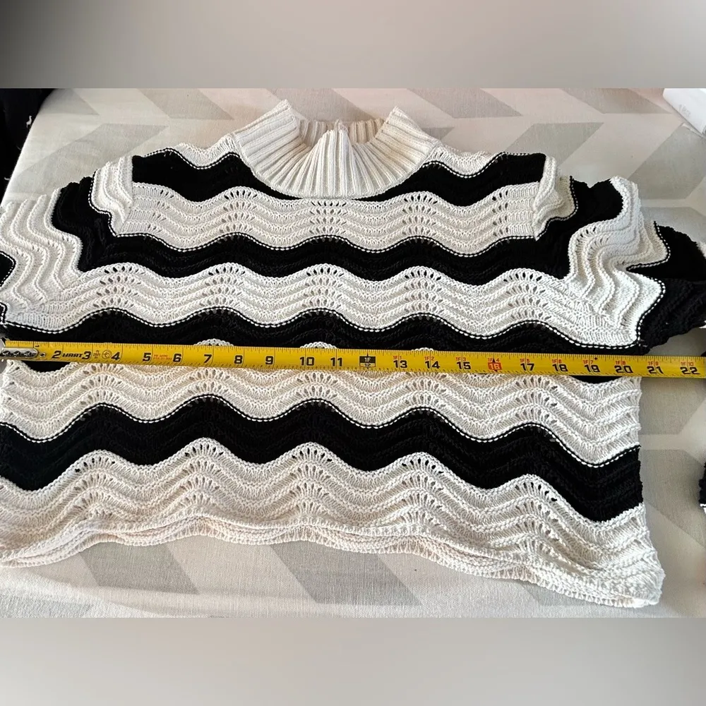 Zara Black and White Cowl Neck Sweater - Image 8