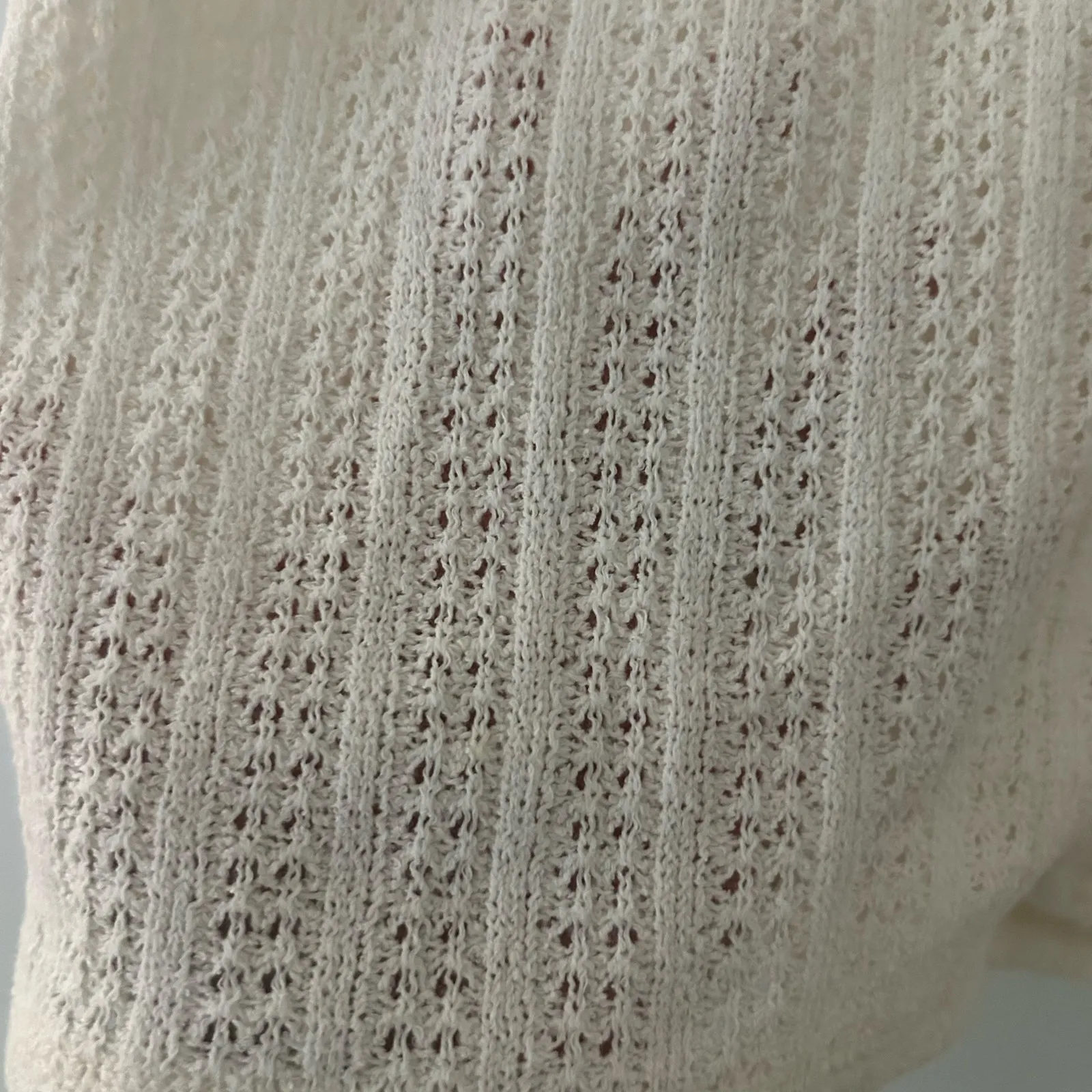 Madewell Women's Crochet Knit V-Neck Sleeveless Sweater Vest Ivory XS New - Image 5