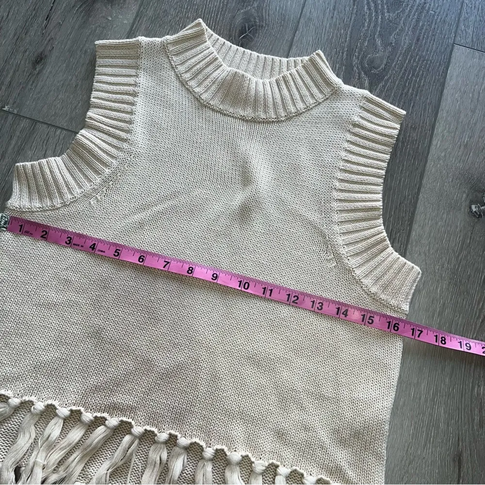 Tomorrow Fringe Sweater Vest Revolve XS Tan - Image 3