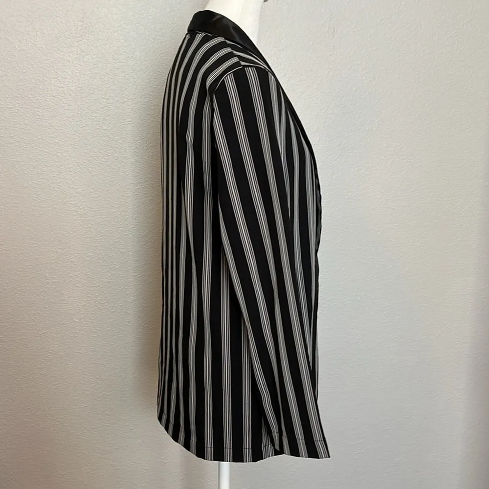 Zara Flowy Open Blazer Striped Size XS - Image 3