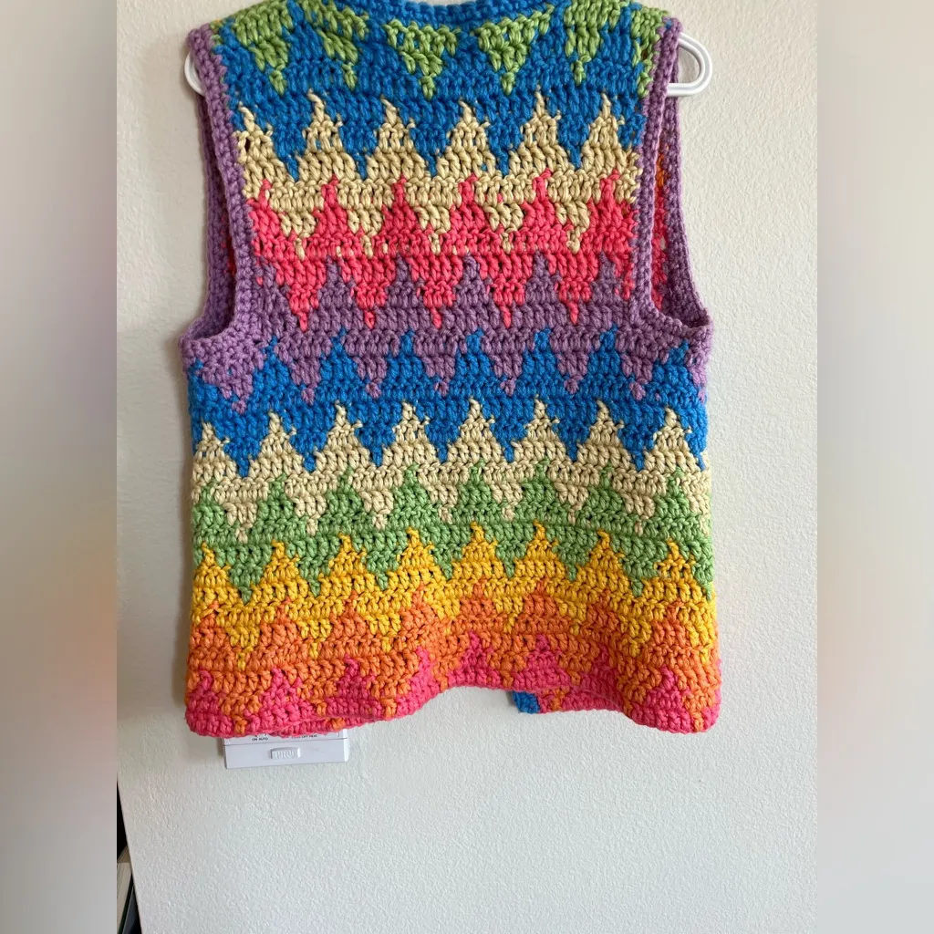 Handmade Crochet Vest Yellow - Image 4