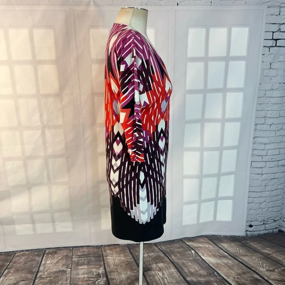 Trina Turk 3/4 sleeve geometric print shift dress size 0 - Image 4