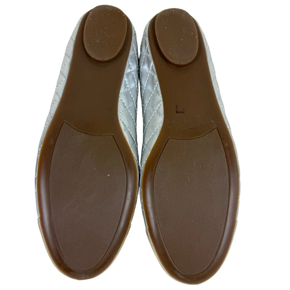 VANELi Serene Gold Silver Metallic Quilted Ballet Flats Size 9.5N - Image 4
