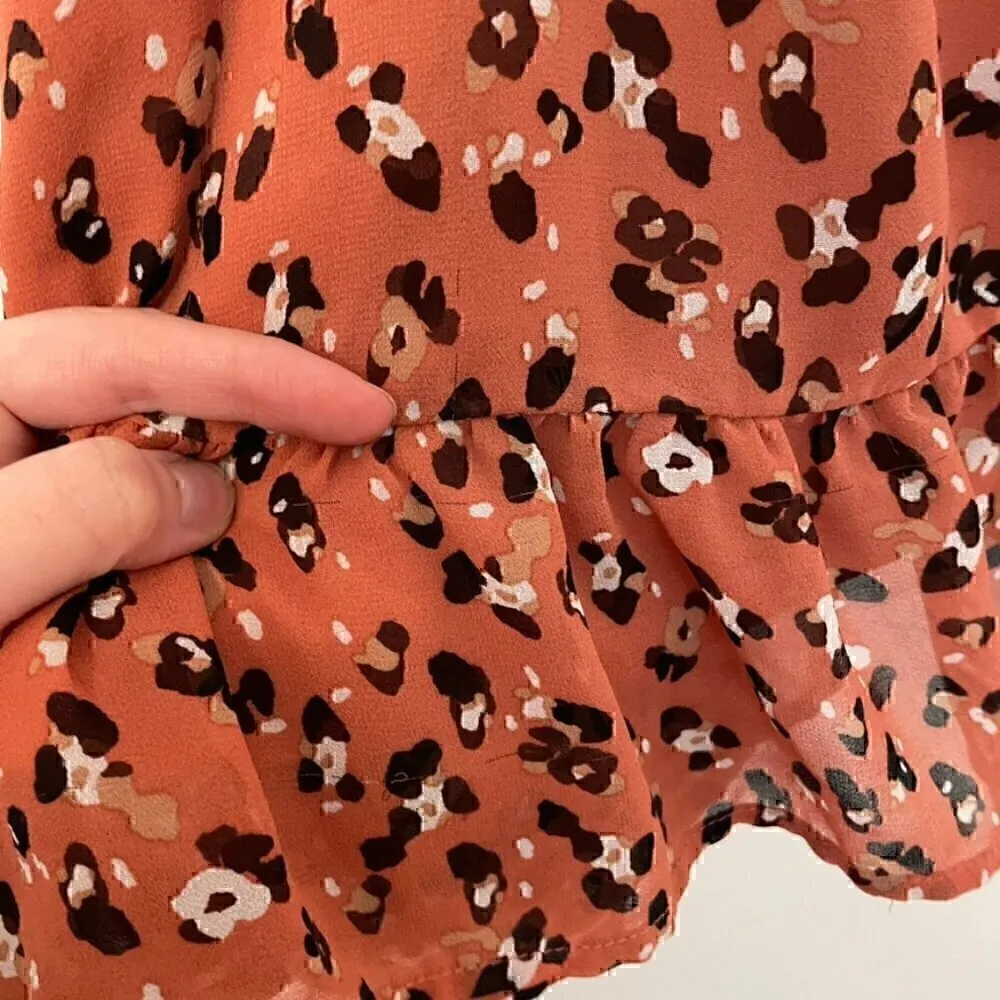 SIENNA SKY Rose Pink Navy ish Cheetah Leopard Animal On / Off the Shoulder Dress - Image 6