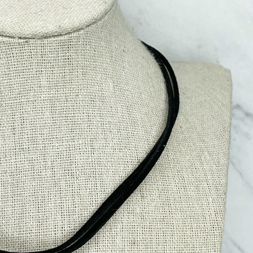 Arrow Triangle Pendant on Black Double Cord Necklace - Image 2