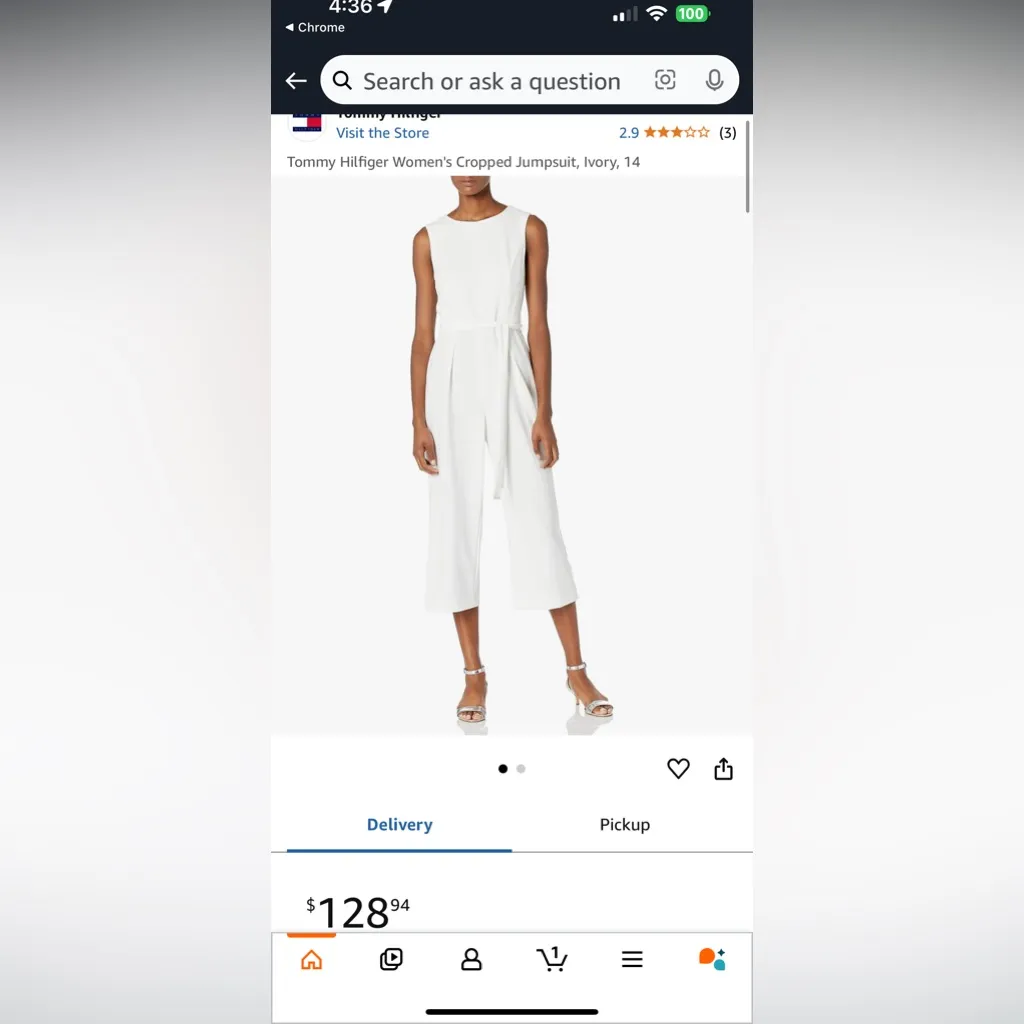 Tommy Hilfiger White Belted Wide-Leg Sleeveless Jumpsuit Size 12 NWT Dressy FLAW - Image 17