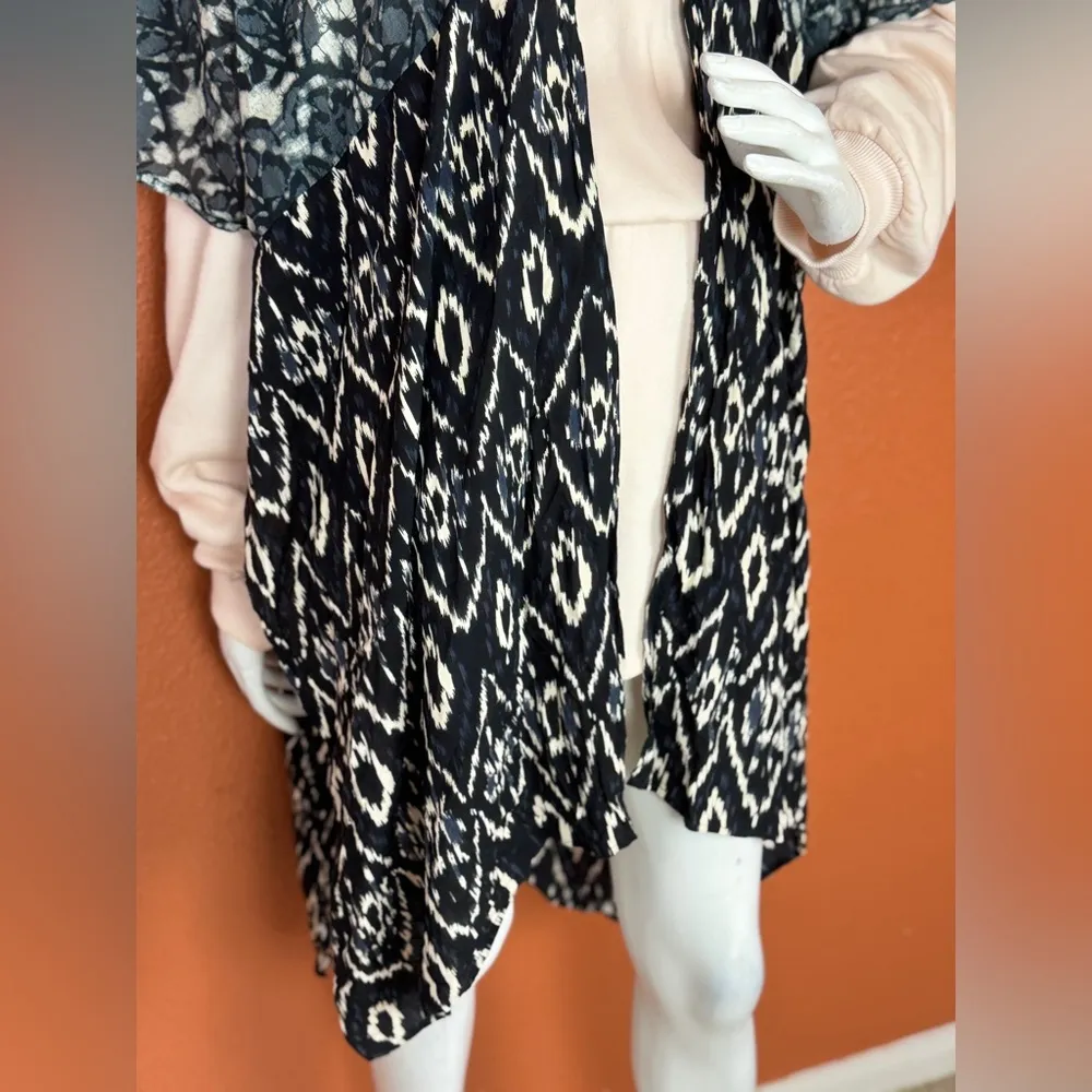 Anthropologie In Our Nature Kimono Top Cardigan Ikat Midnight One Size. E34 Blue - Image 11